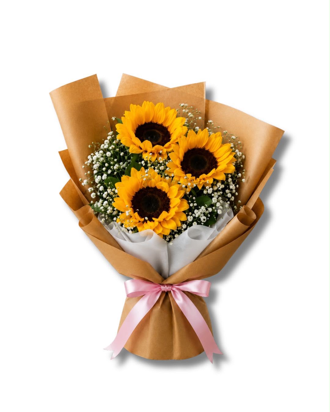 Trio sunflower with baby’s breath Bouquet