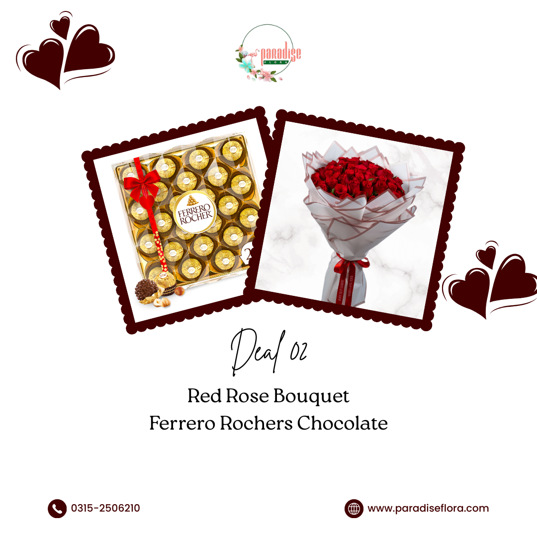 Premium Red Rose Bouquet & Ferrero Rocher Chocolate Deal