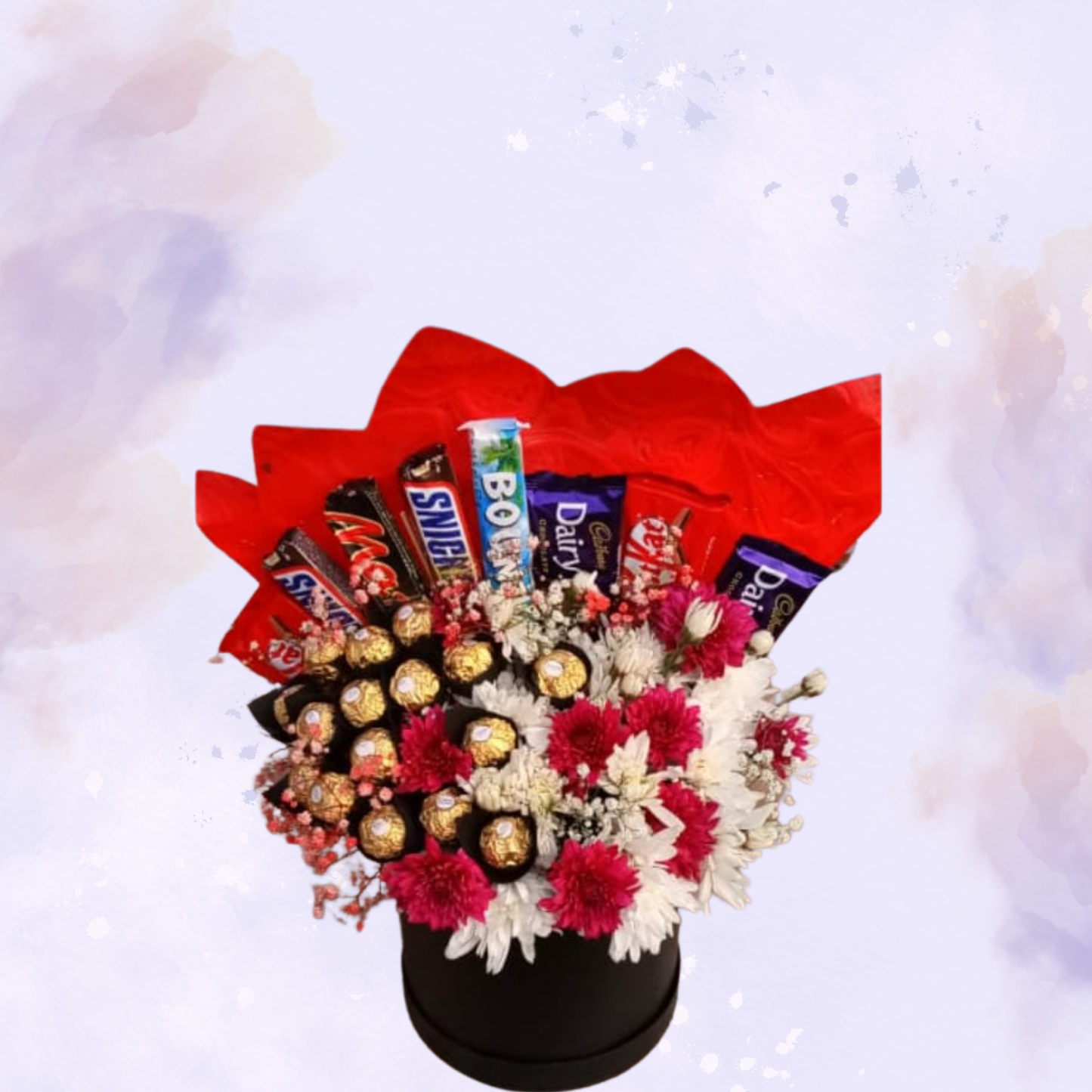 Mixed Chocolate & Floral Symphony in a Black Box