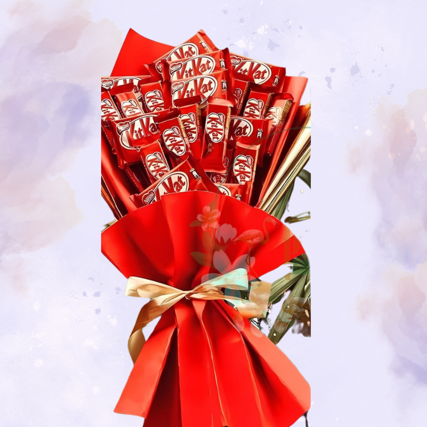 KitKat Chocolate Bouquet in Bold Red Wrap