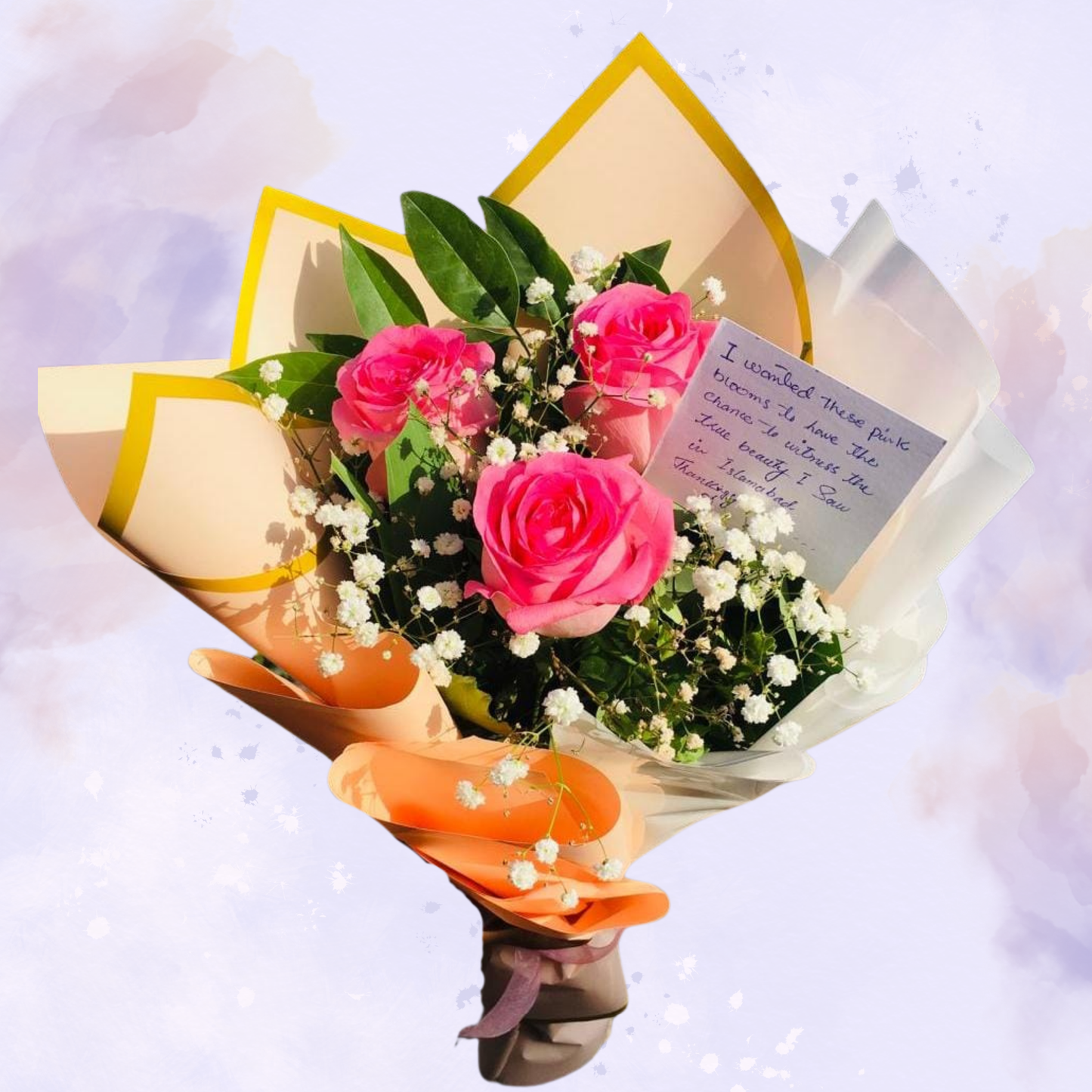 Blush Bloom Charm – Pink Rose Hand Bouquet