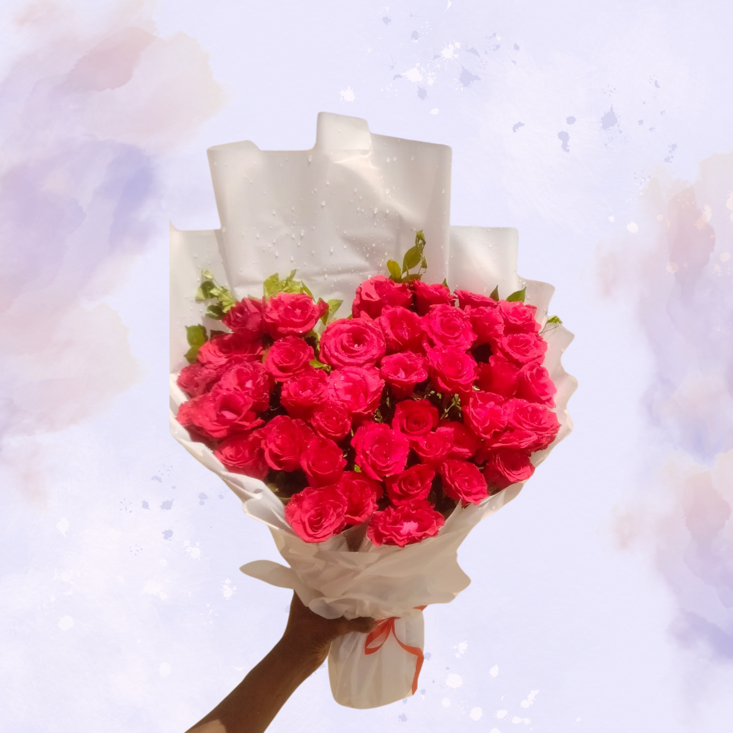 Heart-Shaped Vibrant Pink Rose Bouquet
