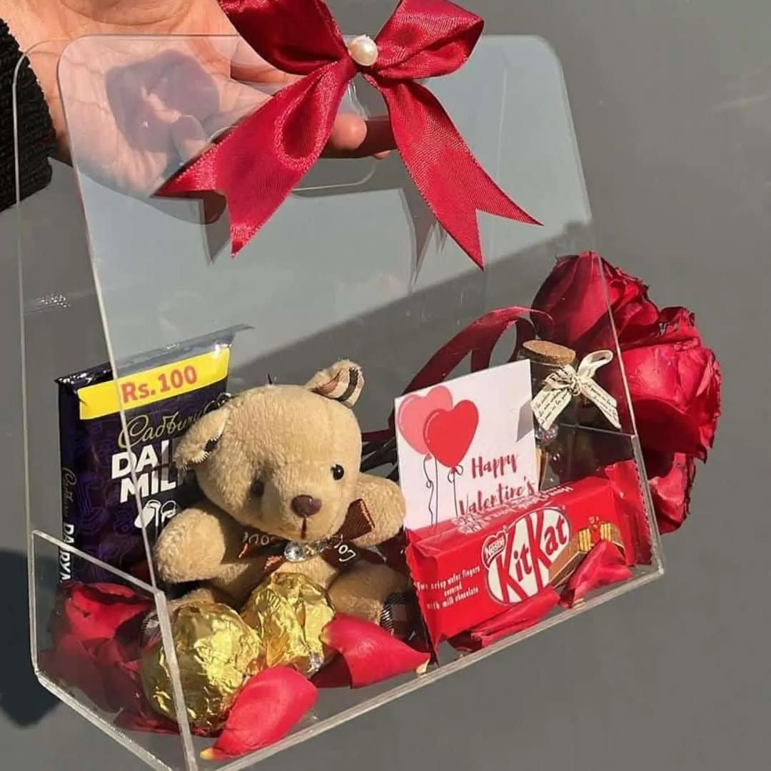 Romantic Rose & Teddy Gift Box