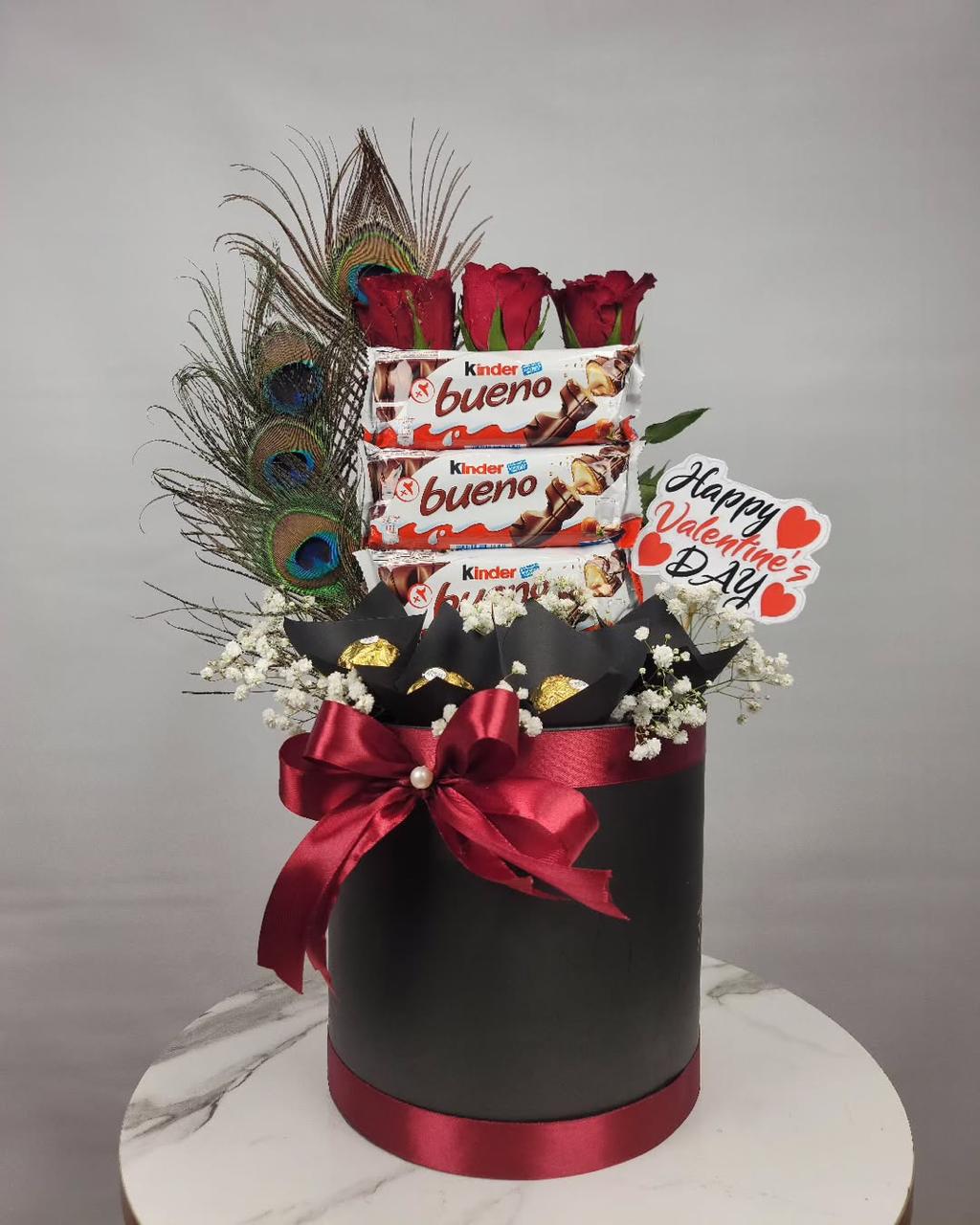 Premium Kinder Bueno & Red Rose Valentine’s Box