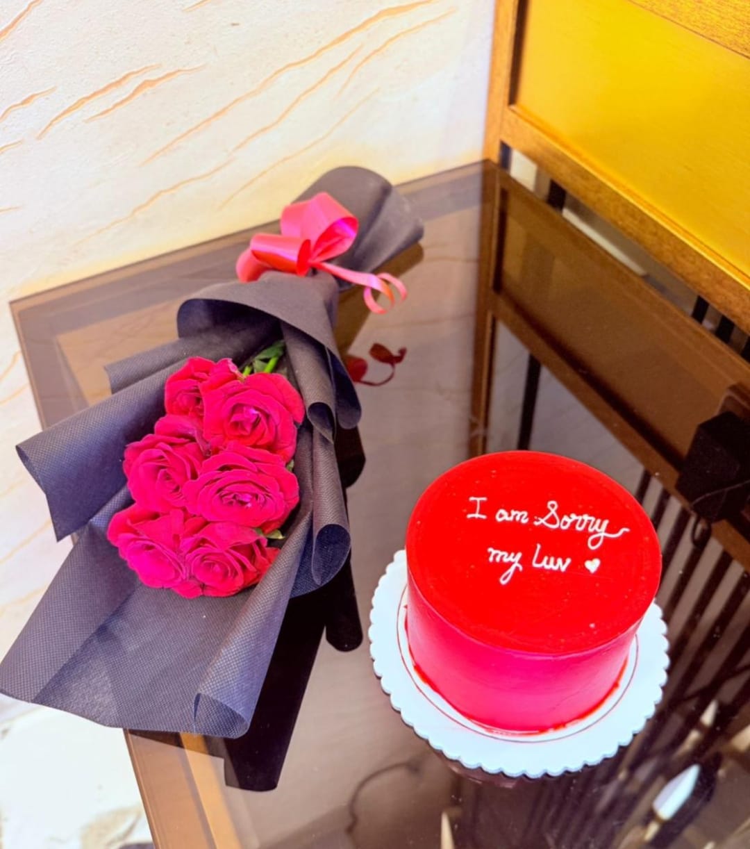 Beautiful Fresh Flowers, a Custom Cake