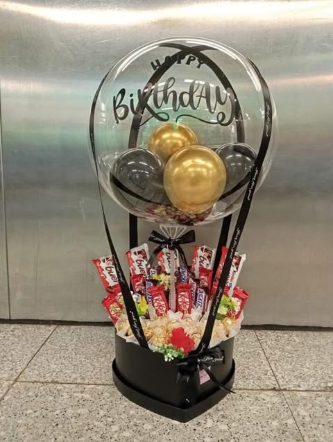 Luxury Birthday Balloon & Chocolate Gift Stand