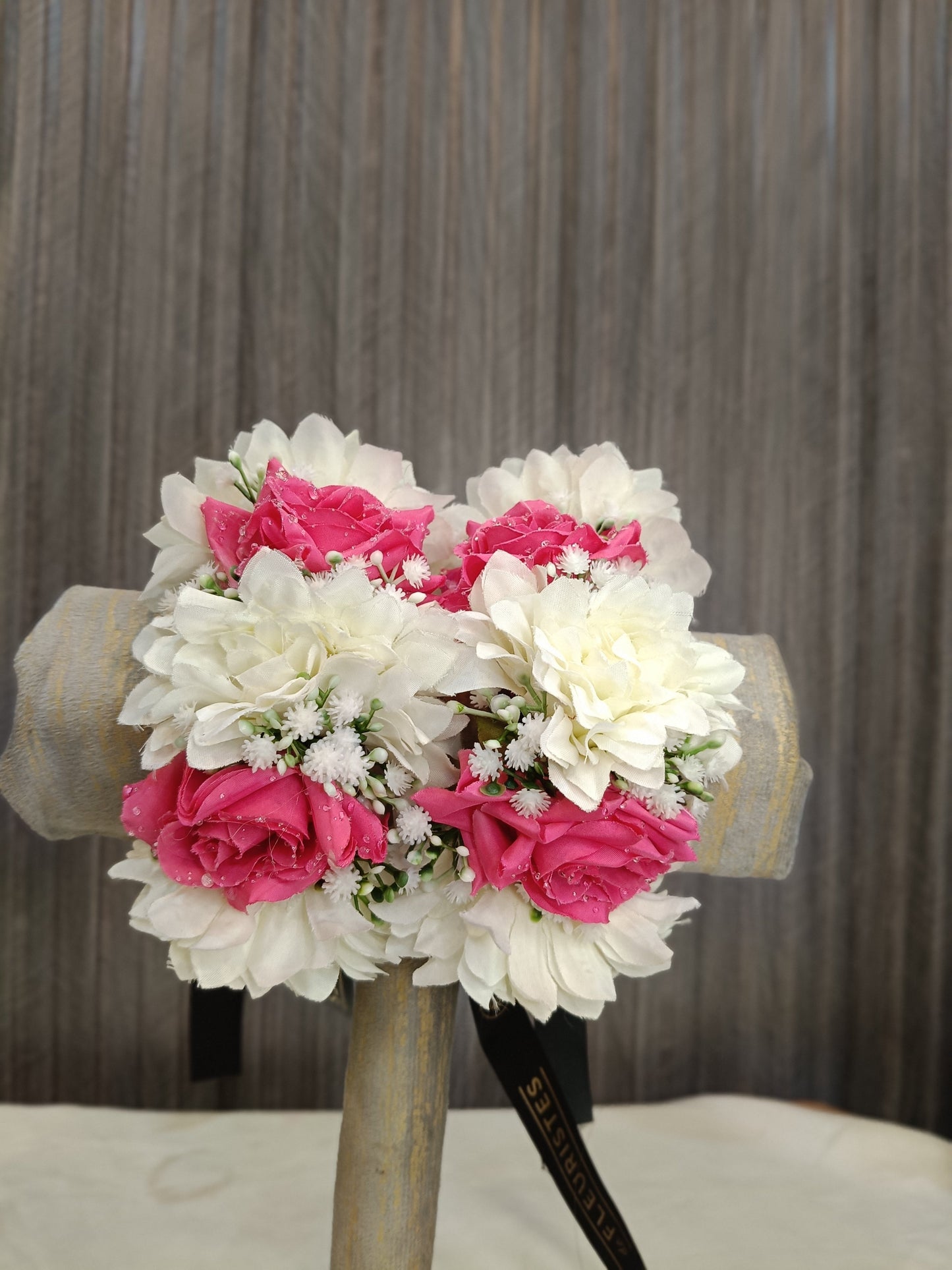 Pink Rose & White Dahlia Floral Bangles (Gajray)