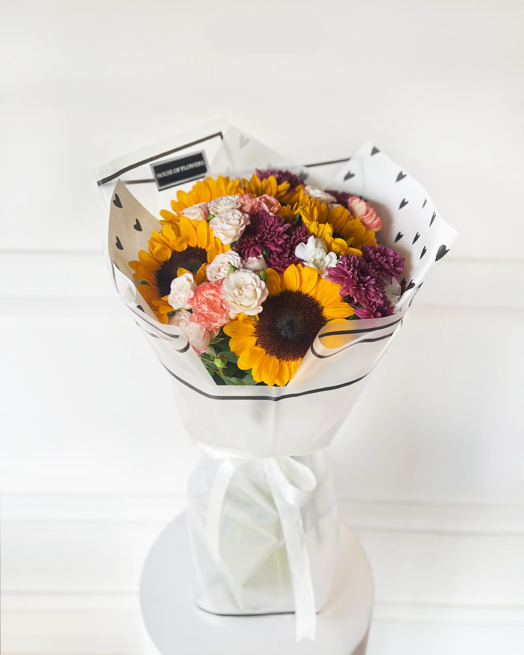 Vibrant Sunflower and Mixed Chrysanthemum Bouquet