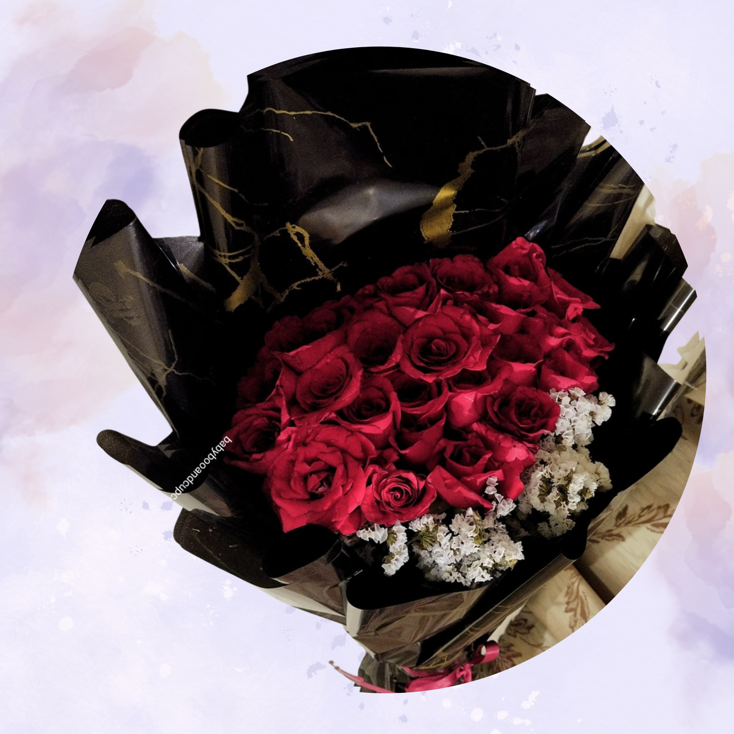 Classic Red Rose Bouquet in Premium Black & Gold Wrapping