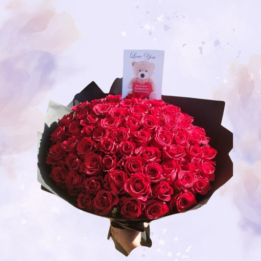 Love Overflow 100 Red Roses Grande Bouquet