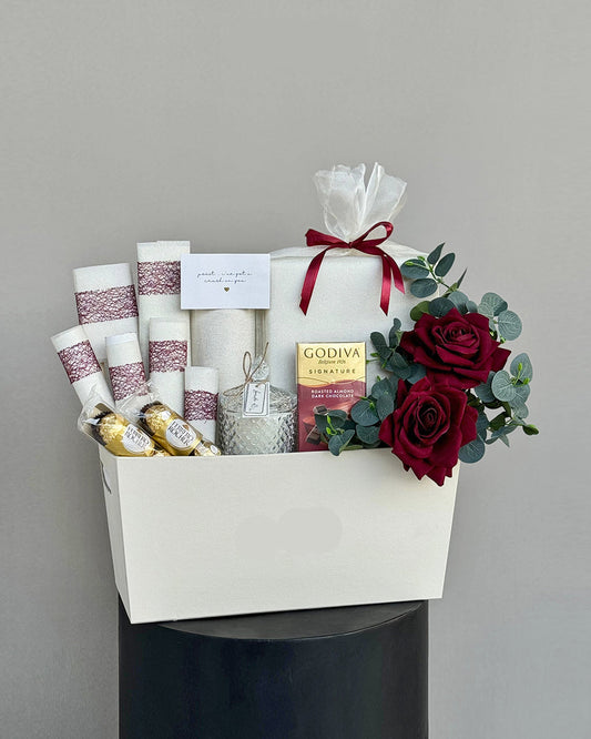 Premium Red Roses & Godiva Chocolate Gift Hamper