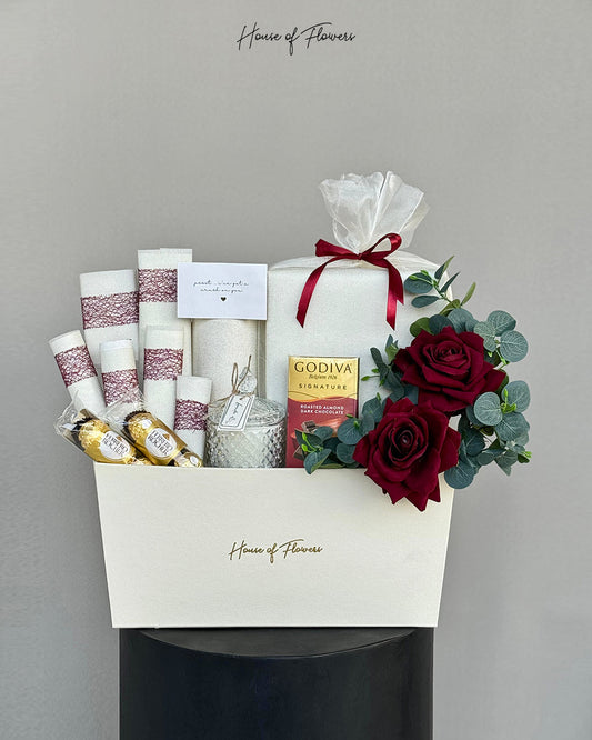 Premium Red Roses & Godiva Chocolate Gift Hamper