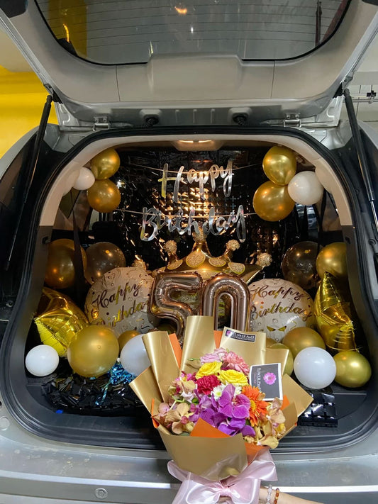 Birthday Decor in car