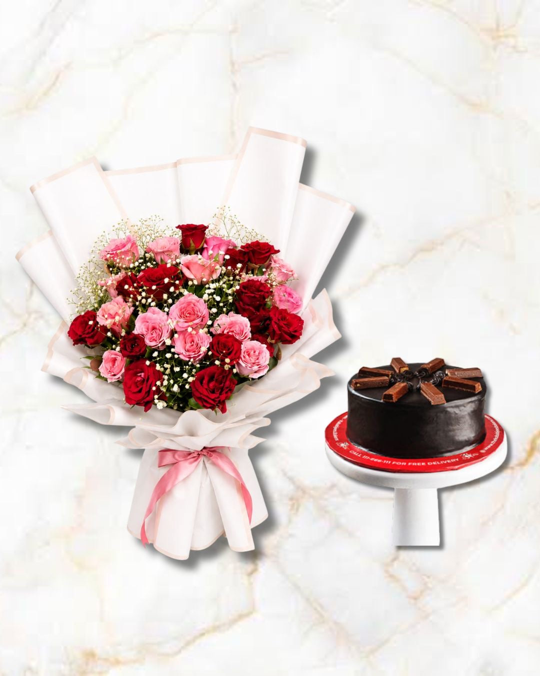 Flower Bouquet & Cake combo