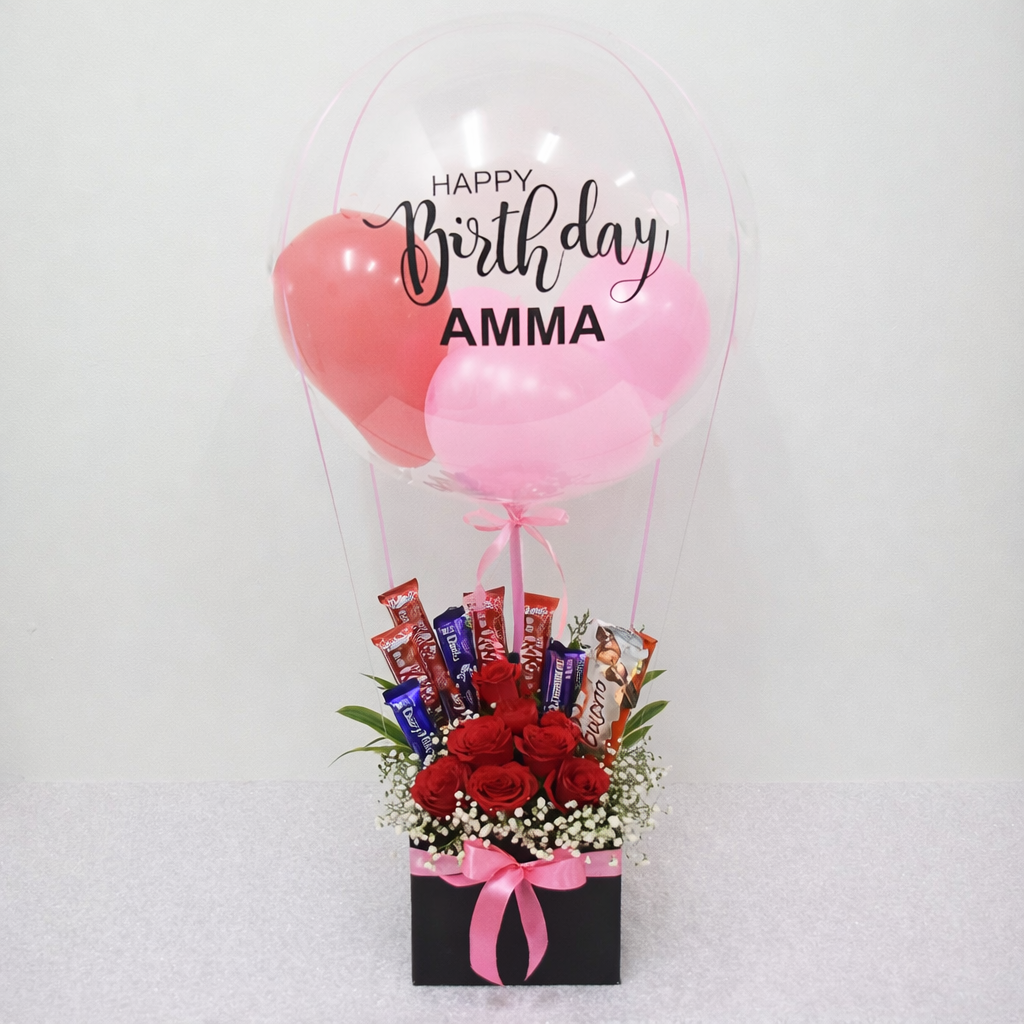 Birthday Balloon & Chocolate Rose Box