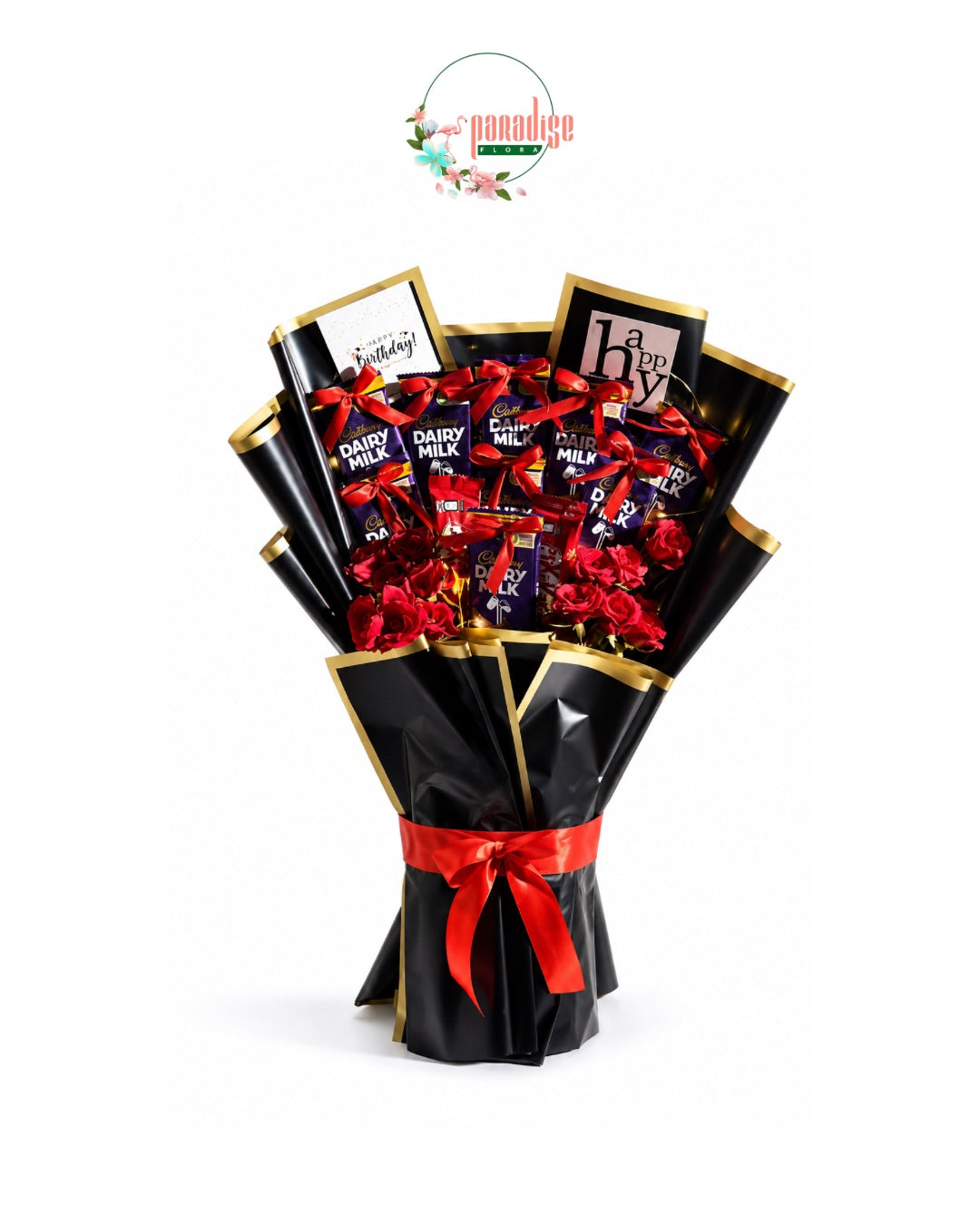 Dairymilks Bouquet with KitKat in black wrapping