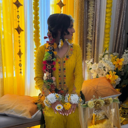 Bridal Mayun Set – Fresh White & Yellow Floral Jewelry