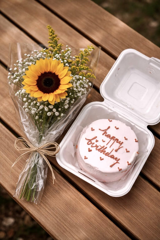 Sunflowers with cake