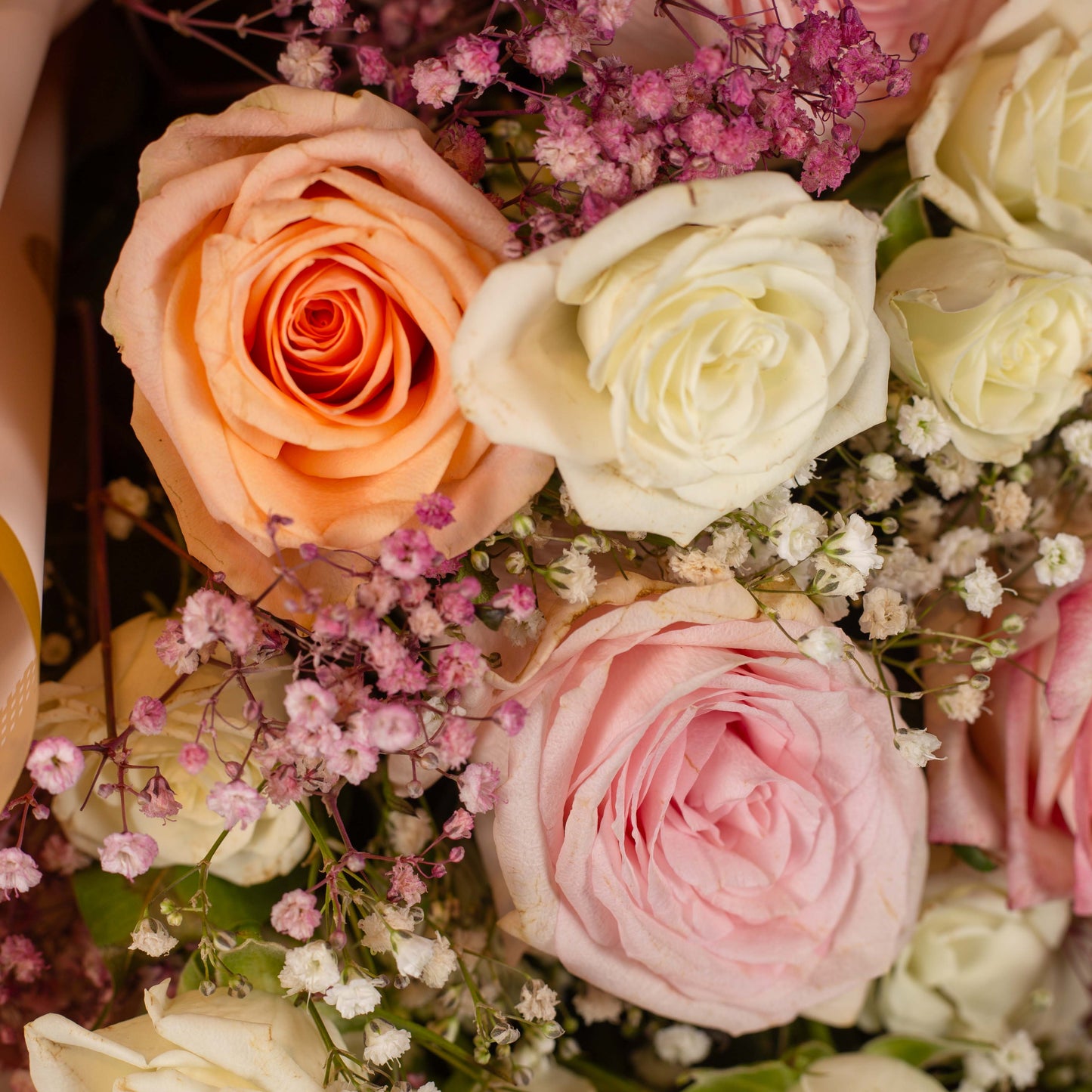 Elegant Pastel Rose Bouquet with "With Love" Card