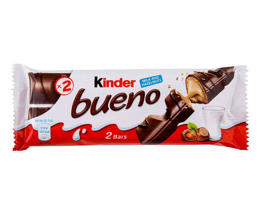 Kinder Bueno Milk and Hazelnut Chocolate Bars (2 Pack)