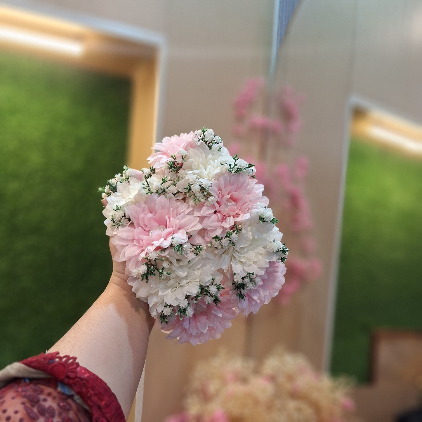Blush Pink & White Chrysanthemum Hand-Tied Bouquet