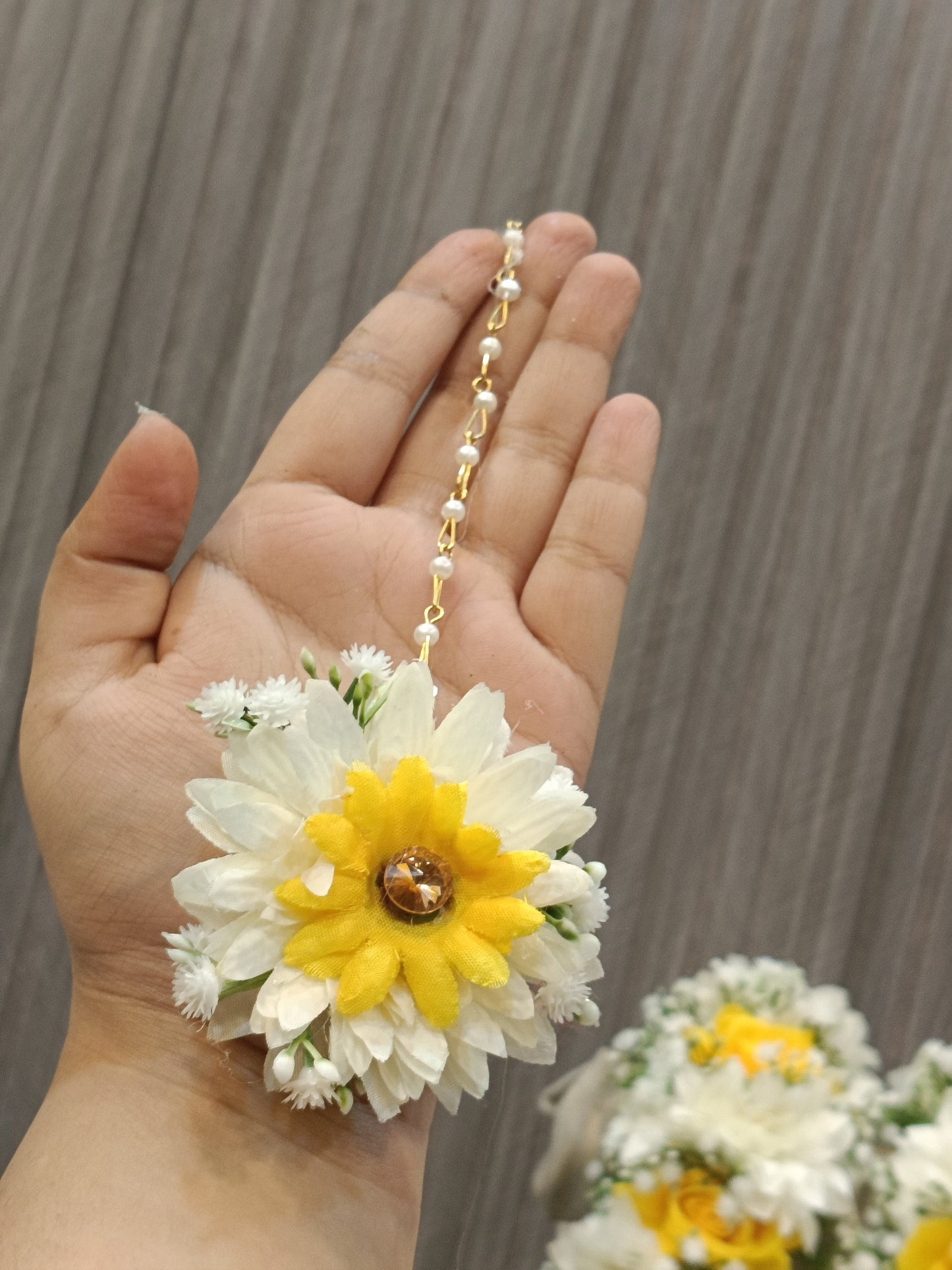 Handcrafted Yellow Rose & White Daisy Floral Jewelry Set
