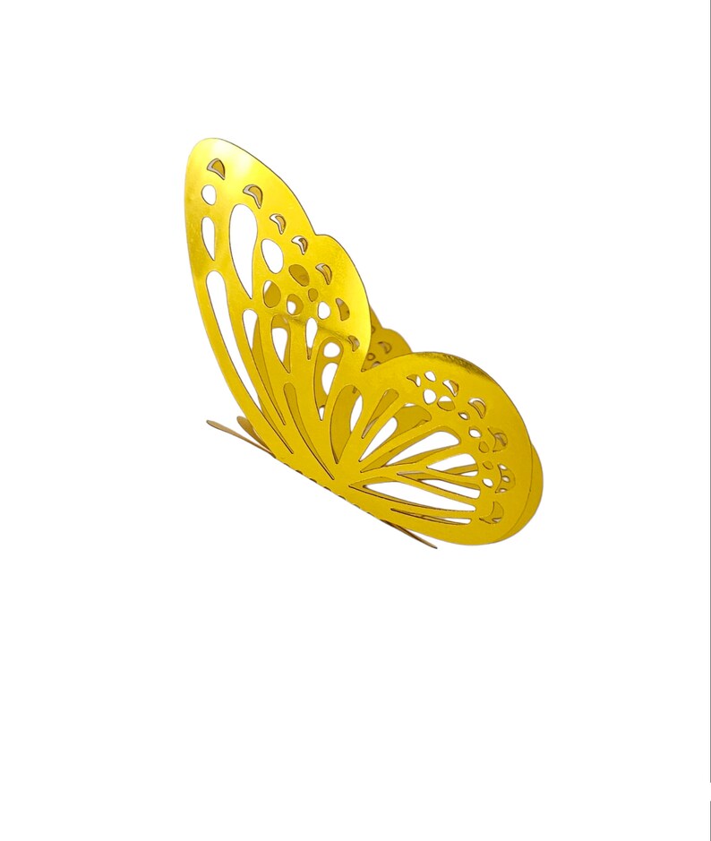 Elegant 3D Golden Metallic Butterfly Wall Decor Set