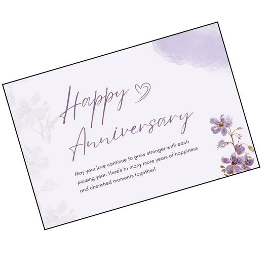 Elegant Lavender Floral Anniversary Greeting Card