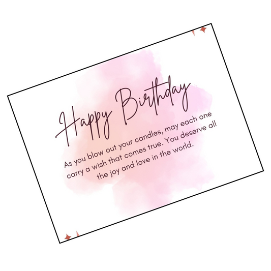 Happy Birthday Card With Your Customised Note