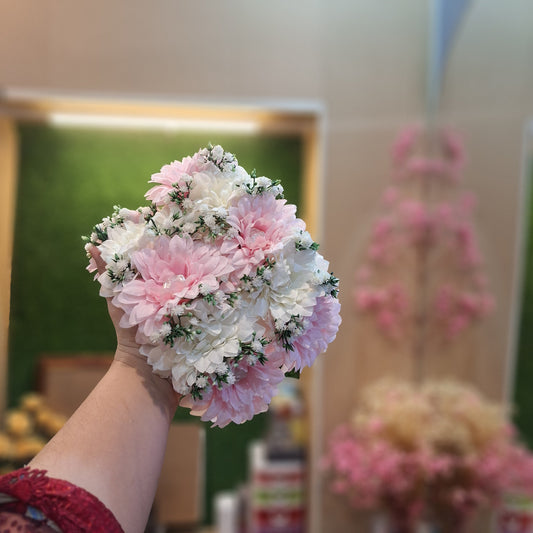 Blush Pink & White Chrysanthemum Hand-Tied Bouquet