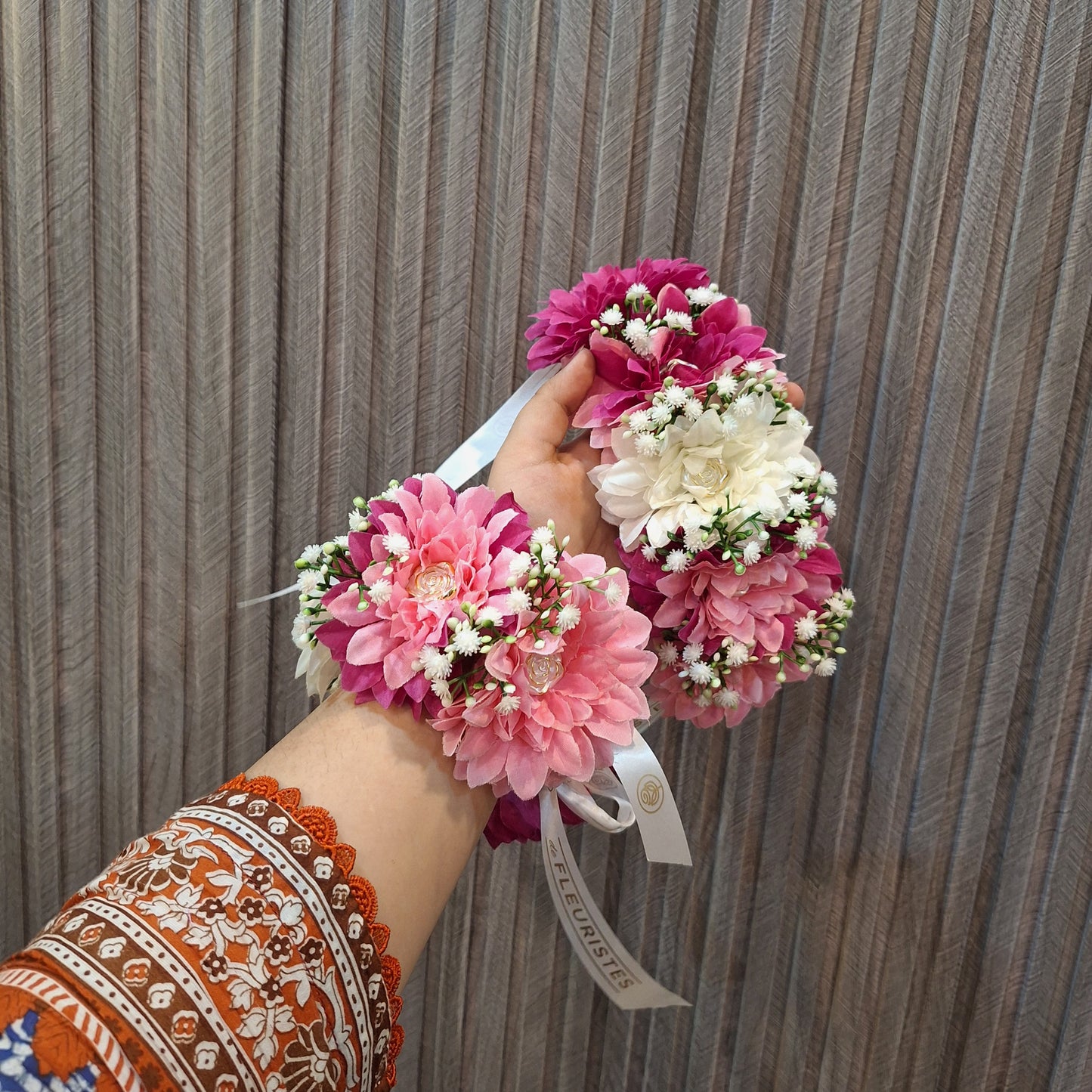 Blossom Mixed Floral Hand Bouquet in Pink & White