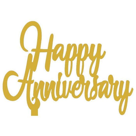 Gold "Happy Anniversary" Acrylic Cake Topper